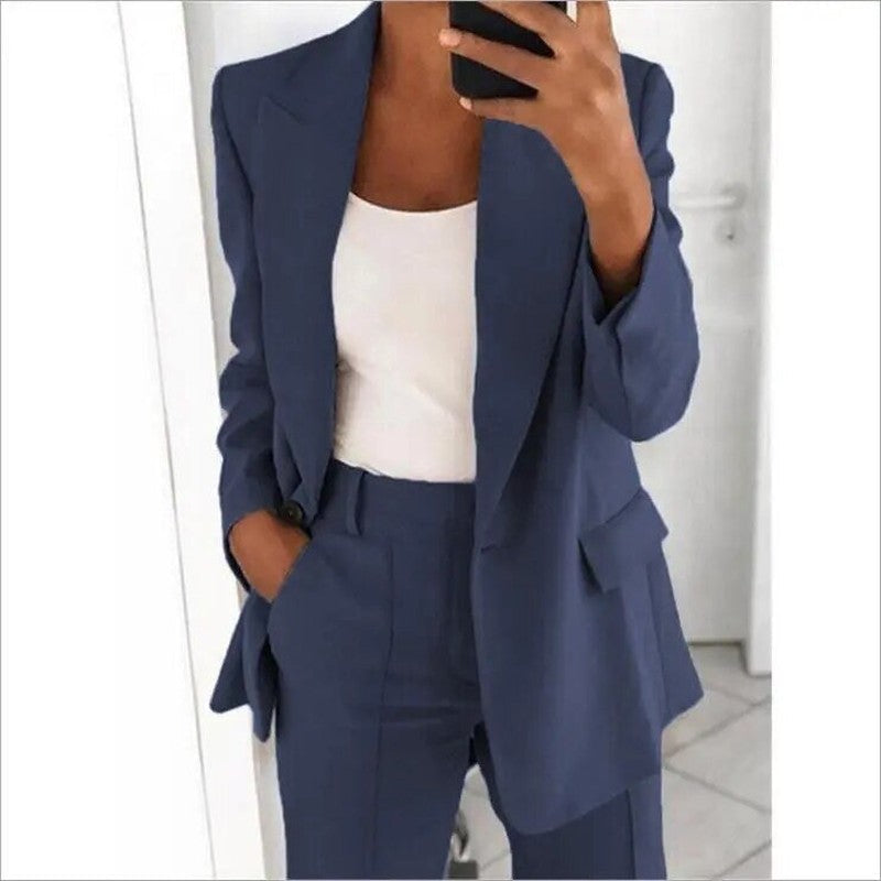 Elegant Tailored Women's Blazer Set for Versatile Sophistication