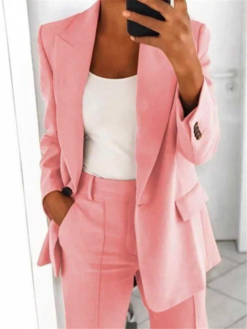 Elegant Tailored Women's Blazer Set for Versatile Sophistication