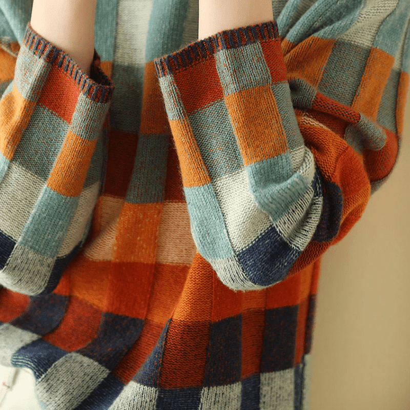 Cashmere Sweater Women - Cozy Patchwork Turtleneck for Ultimate Comfort