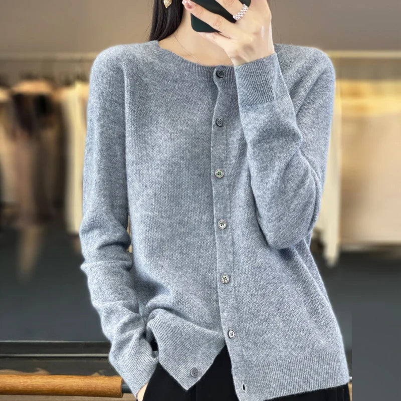 Variant image for Opal - Women's Long Cashmere Cardigan in Black for Stylish Comfort-21