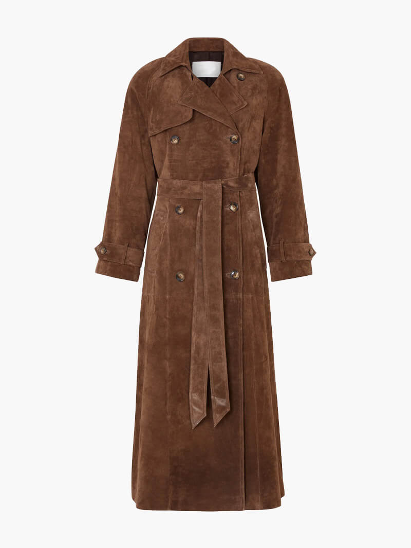 Sophie - Elegant Suede Trench Coat for Women with Fitted Silhouette
