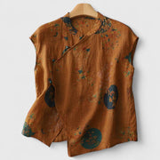 Fleurine Printed Cap Sleeve Blouse