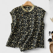 Fleurine Printed Cap Sleeve Blouse