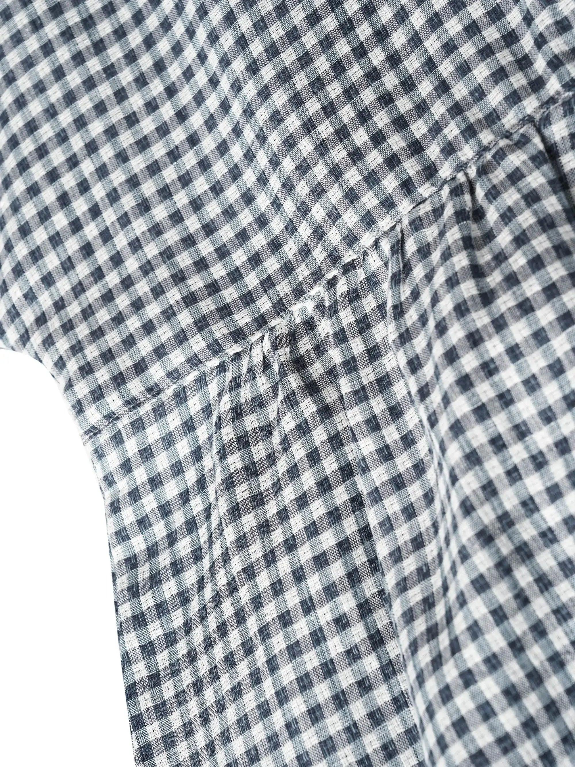 Mia | Relaxed Checked Linen Blouse for Women 8