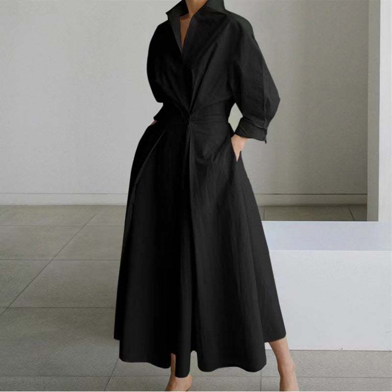 Brielle Wrap Collared Maxi Dress