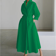 Brielle Wrap Collared Maxi Dress