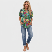 Juniper Floral Collared Top