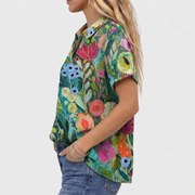 Juniper Floral Collared Top