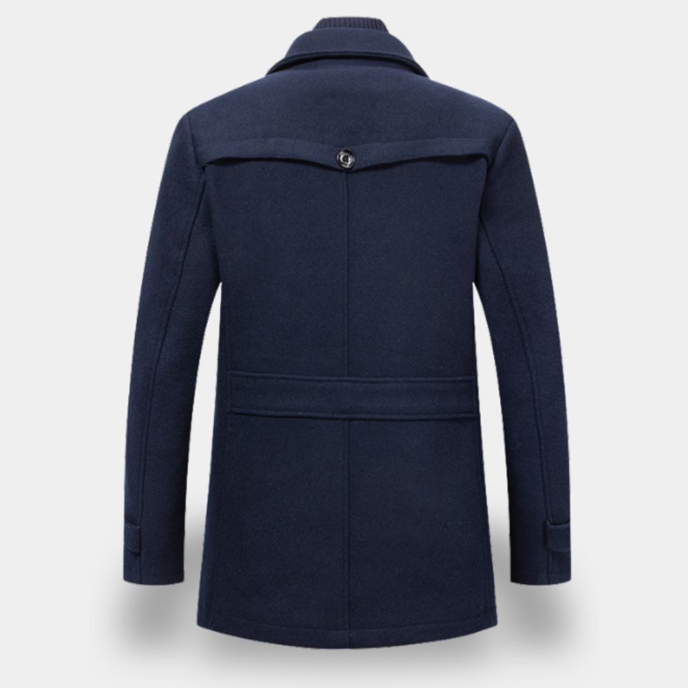 Gentle Class - Men's Winter Wool Trench Coat, Tailored Fit, Double-Breasted