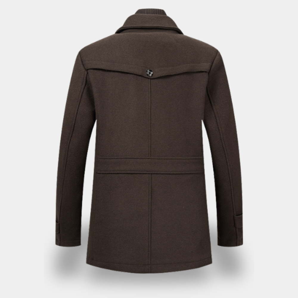 Gentle Class - Men's Winter Wool Trench Coat, Tailored Fit, Double-Breasted