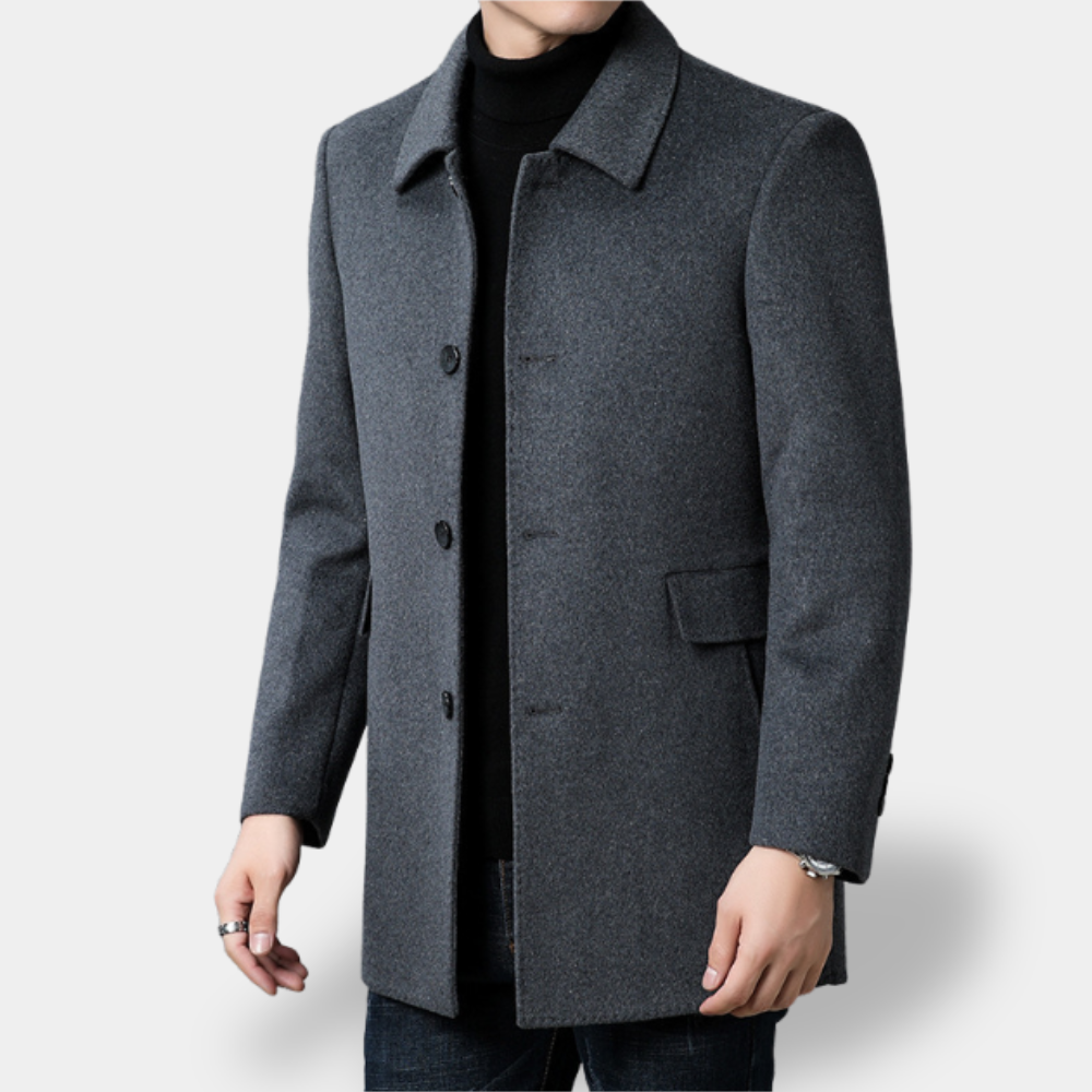 Gentle Class - Men's Wool Overcoat with Goose Down Lining for Ultimate Warmth