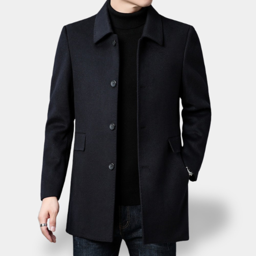 Variant image for Gentle Class - Men's Wool Overcoat with Goose Down Lining for Ultimate Warmth-7