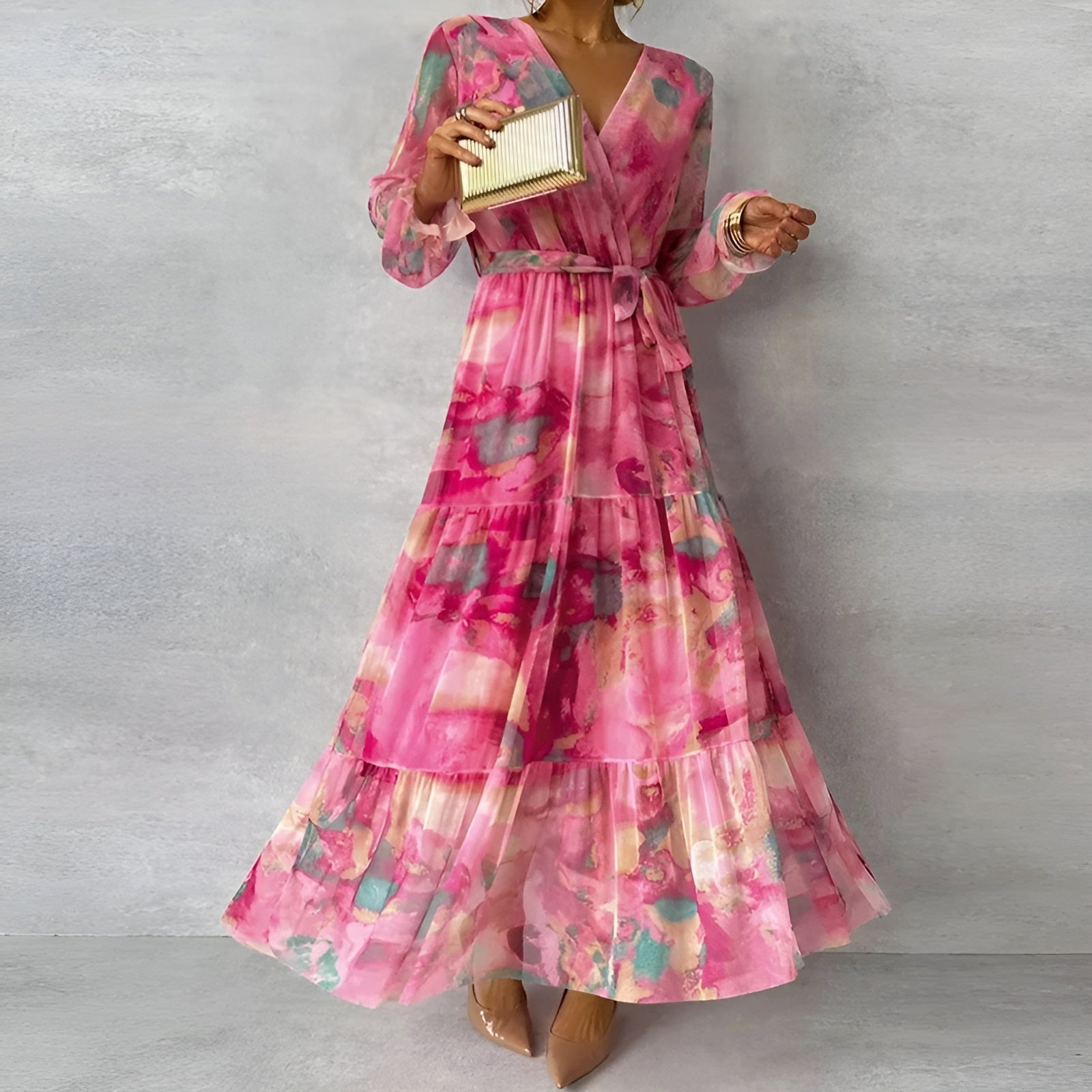 Marizanne – Pleated Chiffon Summer Dress for Effortless Elegance and Vibrant Style