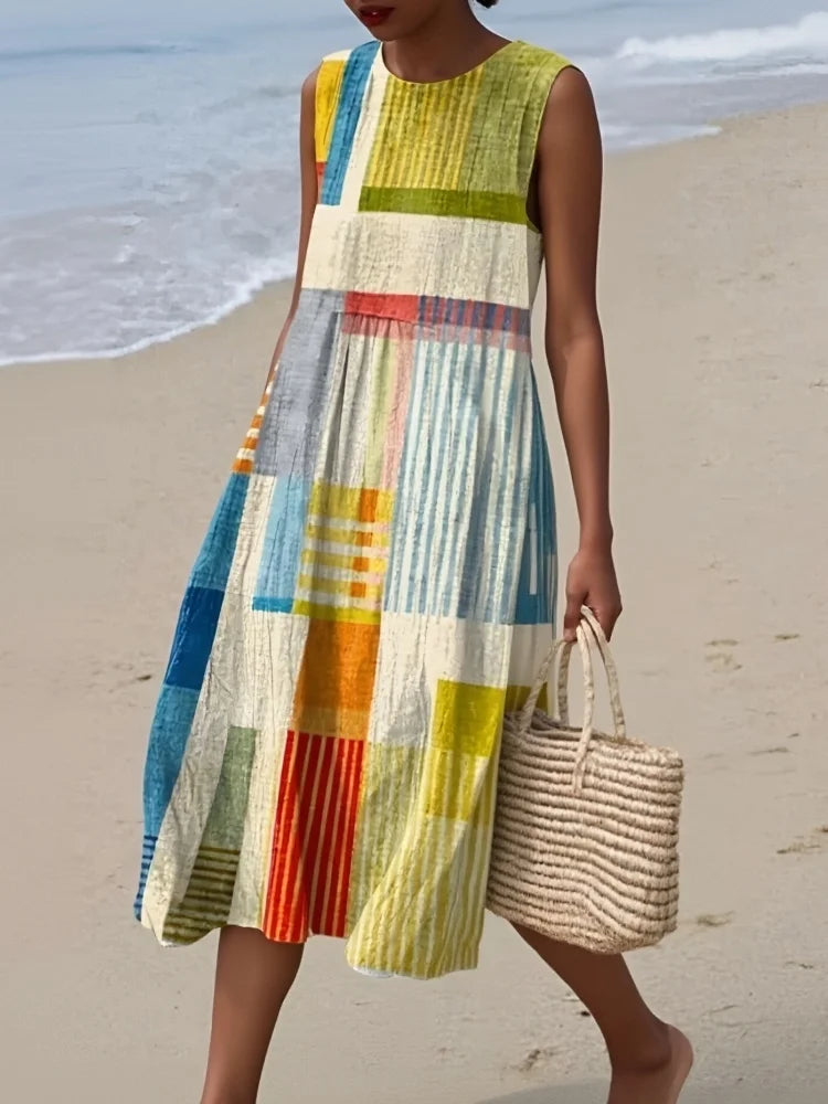 Althea Sleeveless Printed Midi Dress