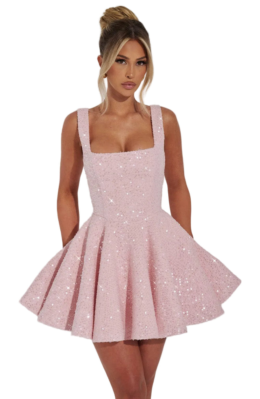 Sequin Bow Skater Dress