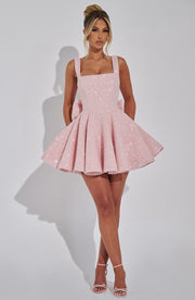 Sequin Bow Skater Dress
