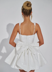 Sequin Bow Skater Dress
