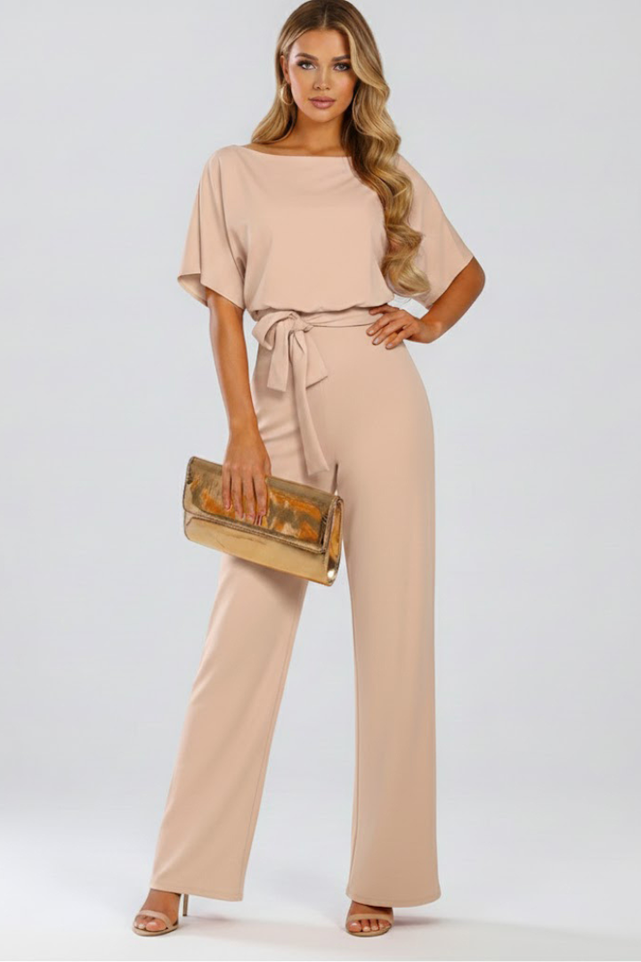 Anwen Tie Waist Wide Leg Jumpsuit