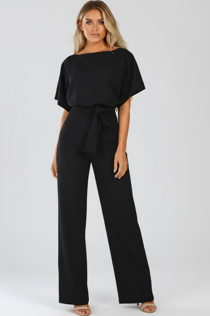 Anwen Tie Waist Wide Leg Jumpsuit