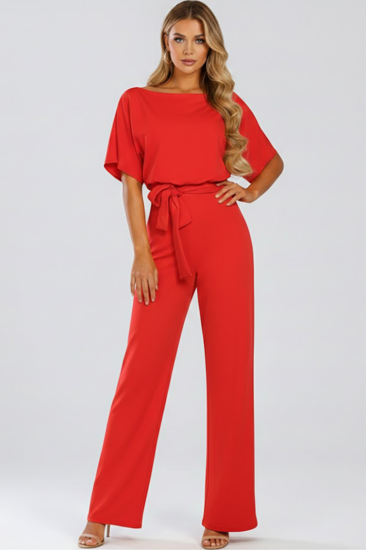 Anwen Tie Waist Wide Leg Jumpsuit