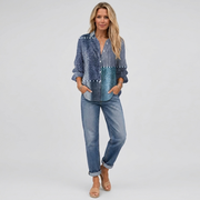 Fleur Patchwork Striped Blouse