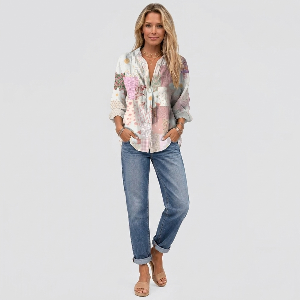 Laurel Patchwork Floral Blouse