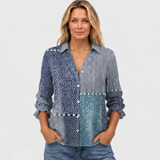 Fleur Patchwork Striped Blouse