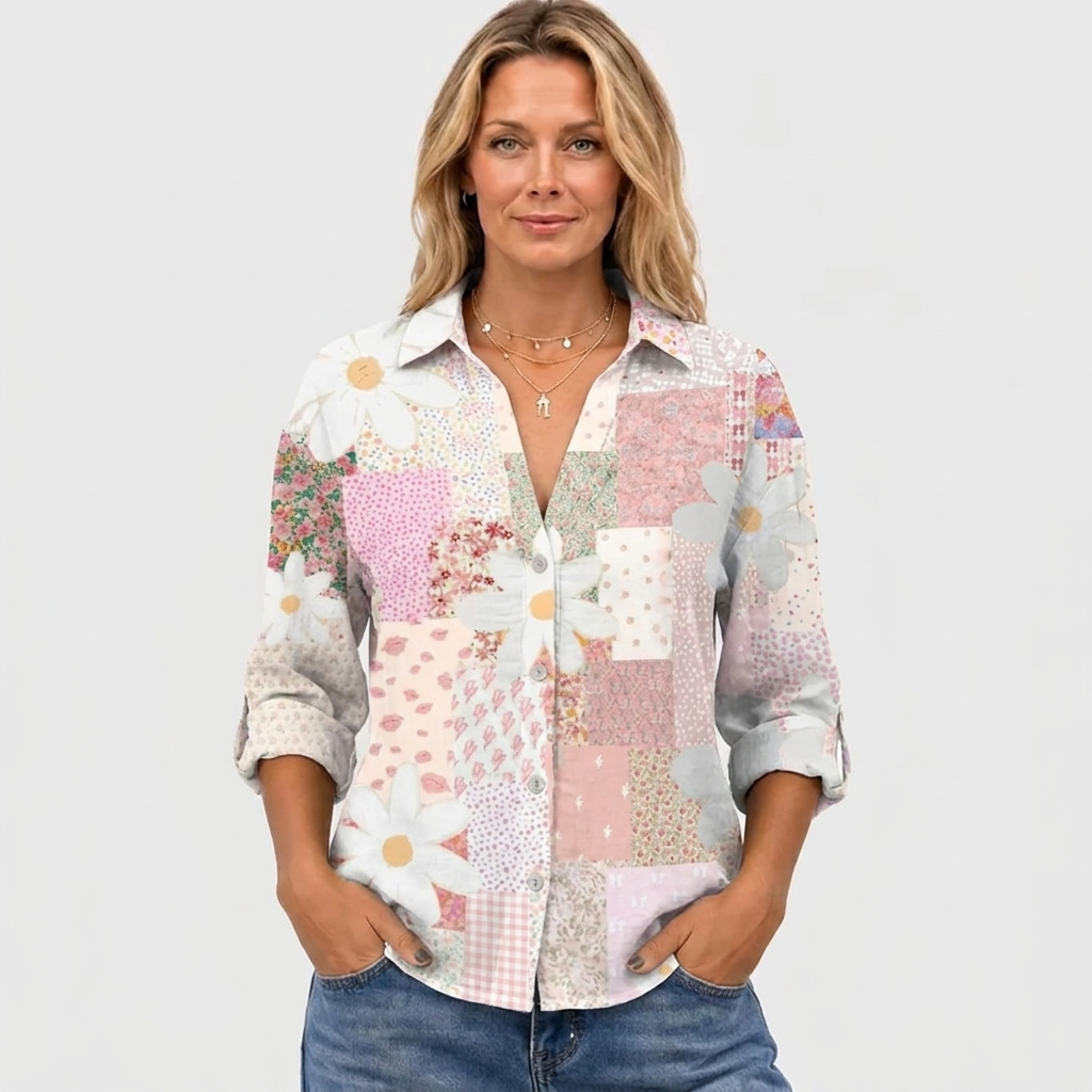 Laurel Patchwork Floral Blouse