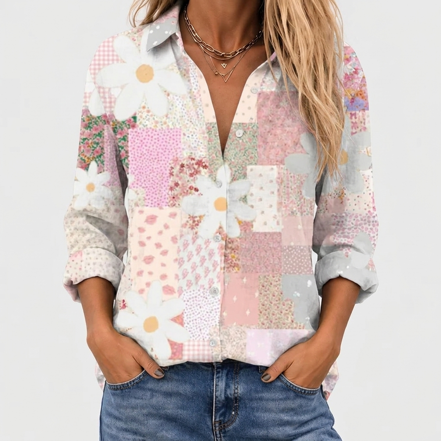Laurel Patchwork Floral Blouse