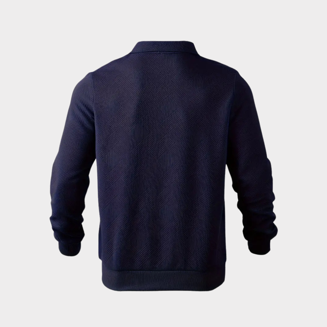 Victor Premium Men's Sweater - Unique Geometric Print Quarter Zip for All-Day Comfort