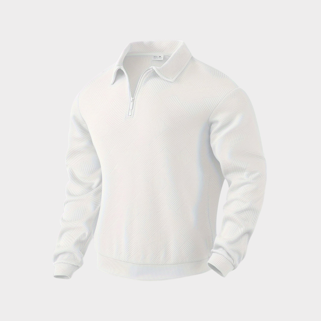 Victor Premium Men's Sweater - Unique Geometric Print Quarter Zip for All-Day Comfort