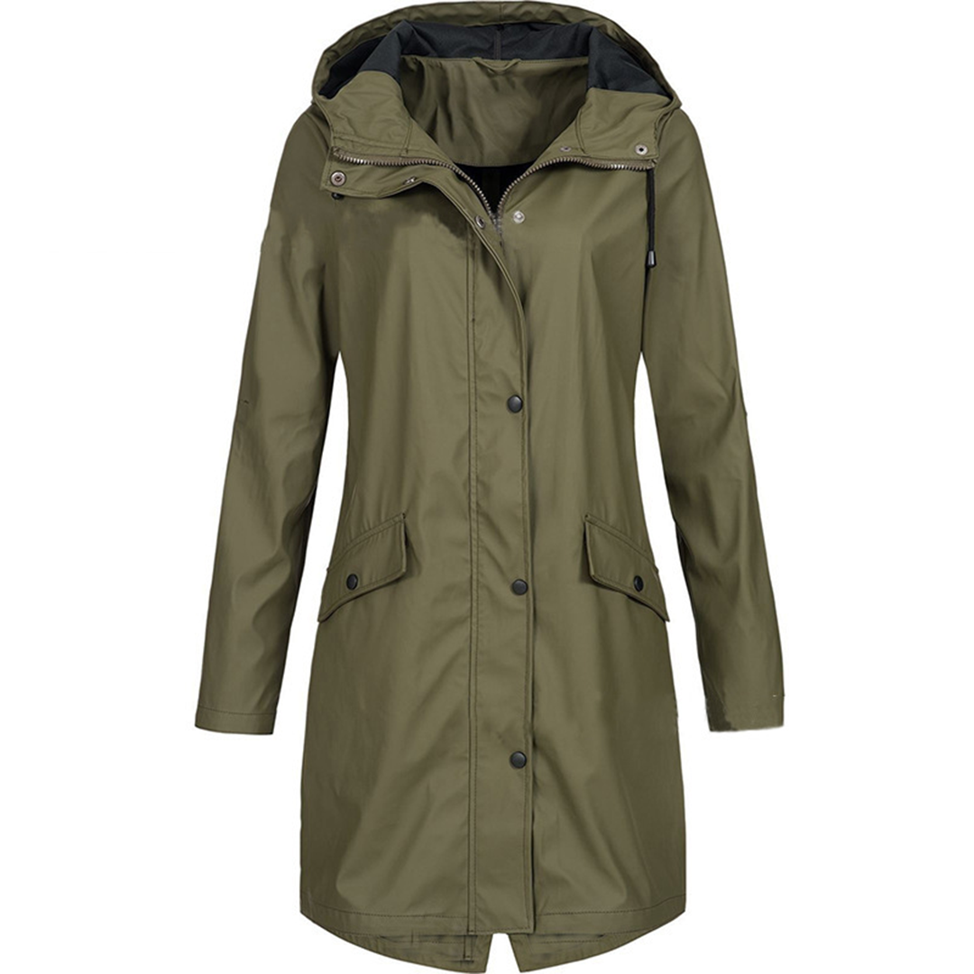 Everyday Essentials – Women's Raincoat with Hood for Stylish Weather Protection