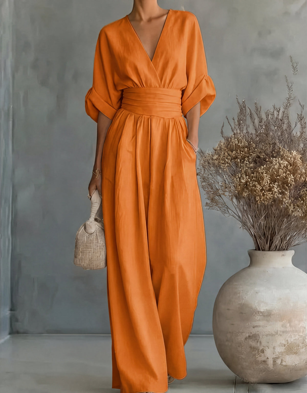 Alessia Wrap Bodice Wide Leg Jumpsuit