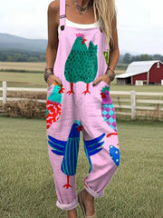 Aurelia Garden Print Cropped Overalls