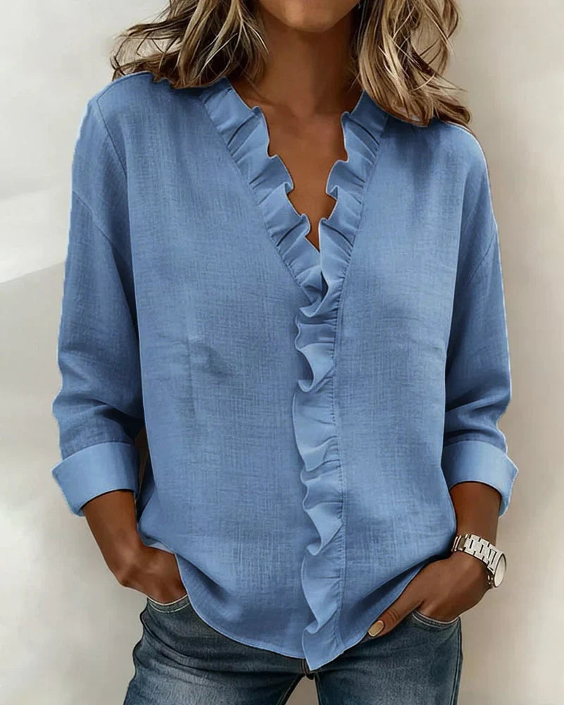 Carina V-Neck Long Sleeve Blouse
