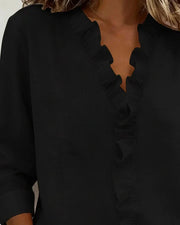 Carina V-Neck Long Sleeve Blouse