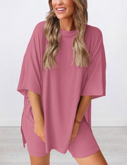 Estelle High Waist Elastic Waist Two-Piece Set