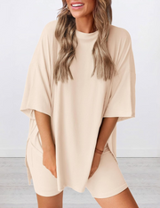 Estelle High Waist Elastic Waist Two-Piece Set