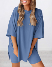 Estelle High Waist Elastic Waist Two-Piece Set