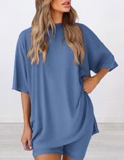 Estelle High Waist Elastic Waist Two-Piece Set