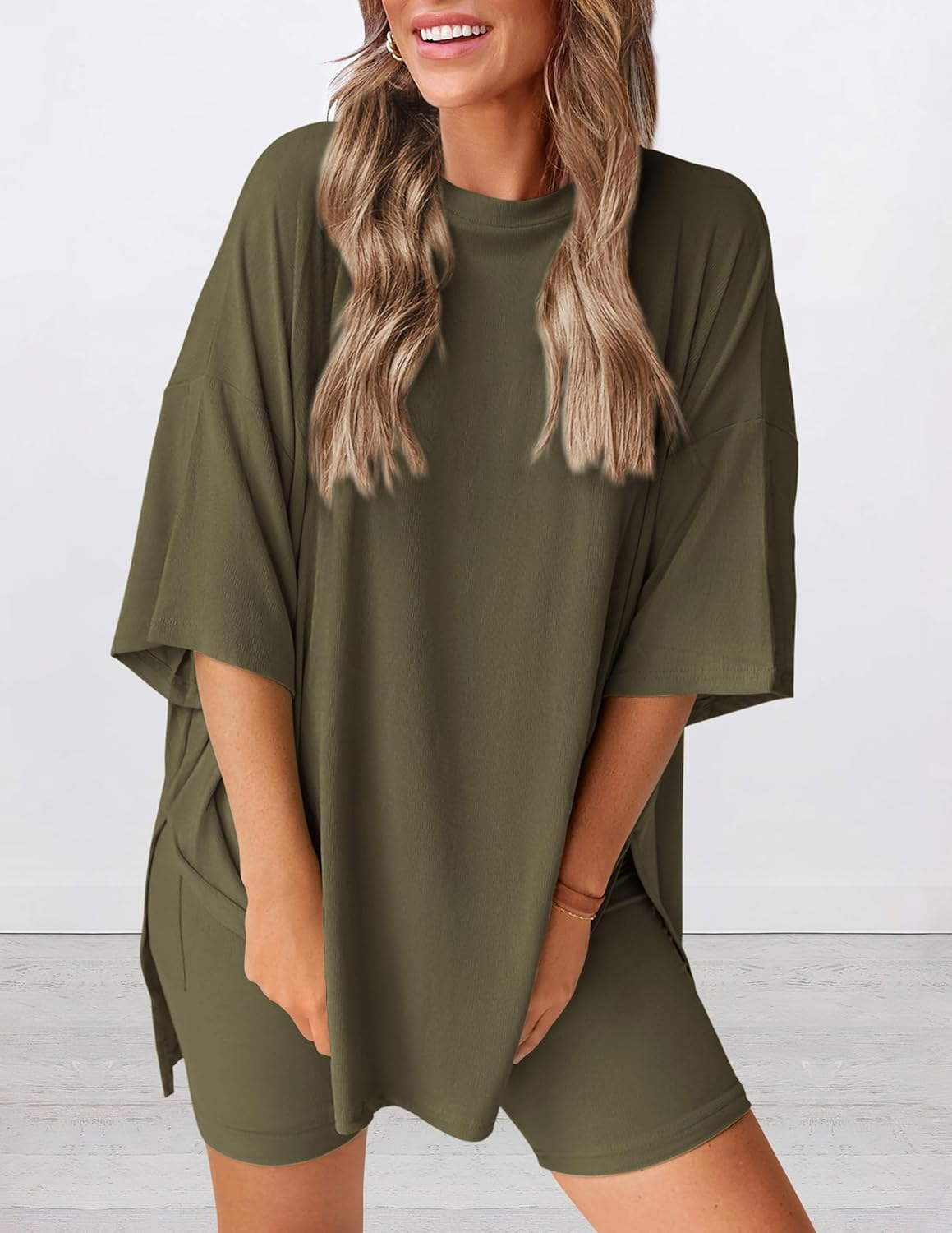 Estelle High Waist Elastic Waist Two-Piece Set