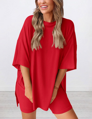 Estelle High Waist Elastic Waist Two-Piece Set