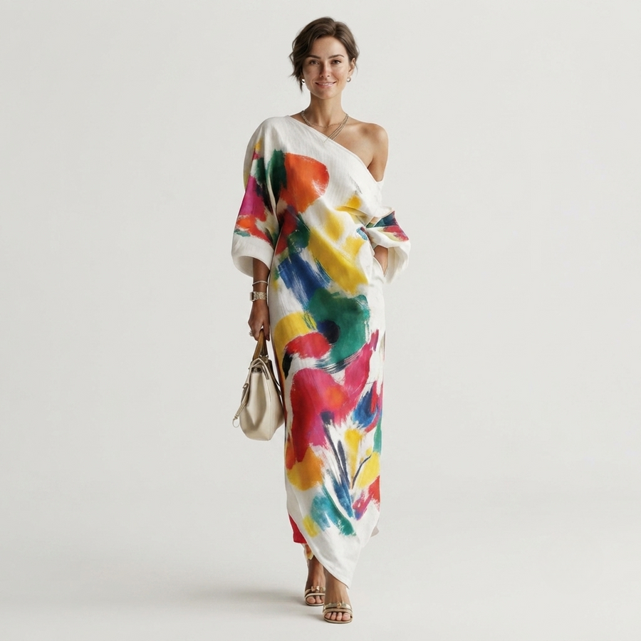 Mira Abstract Print Maxi Dress