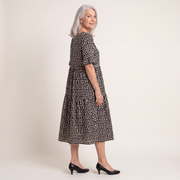 Cecily Short Sleeve Round Neck Midi Dress