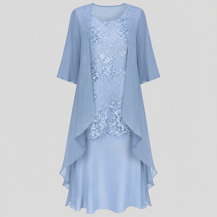 Cecily Round Neck Three-Quarter Sleeve Two-Piece Set