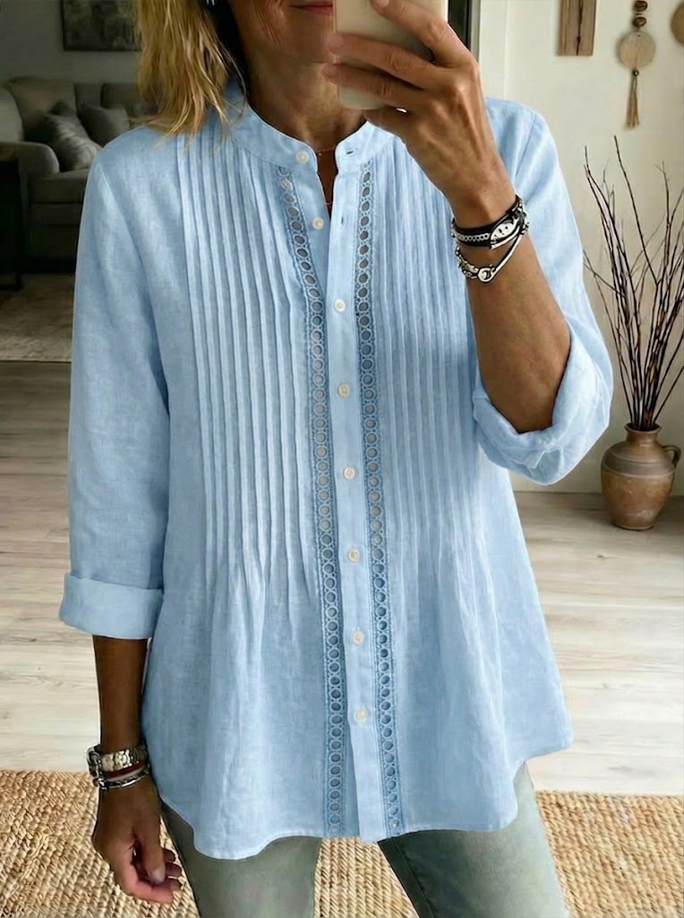 Verity Pleated Collared Shirt