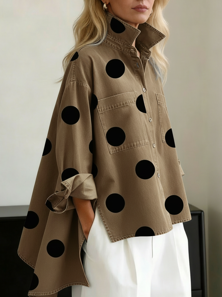 Rosemary Polka Dot Collared Top