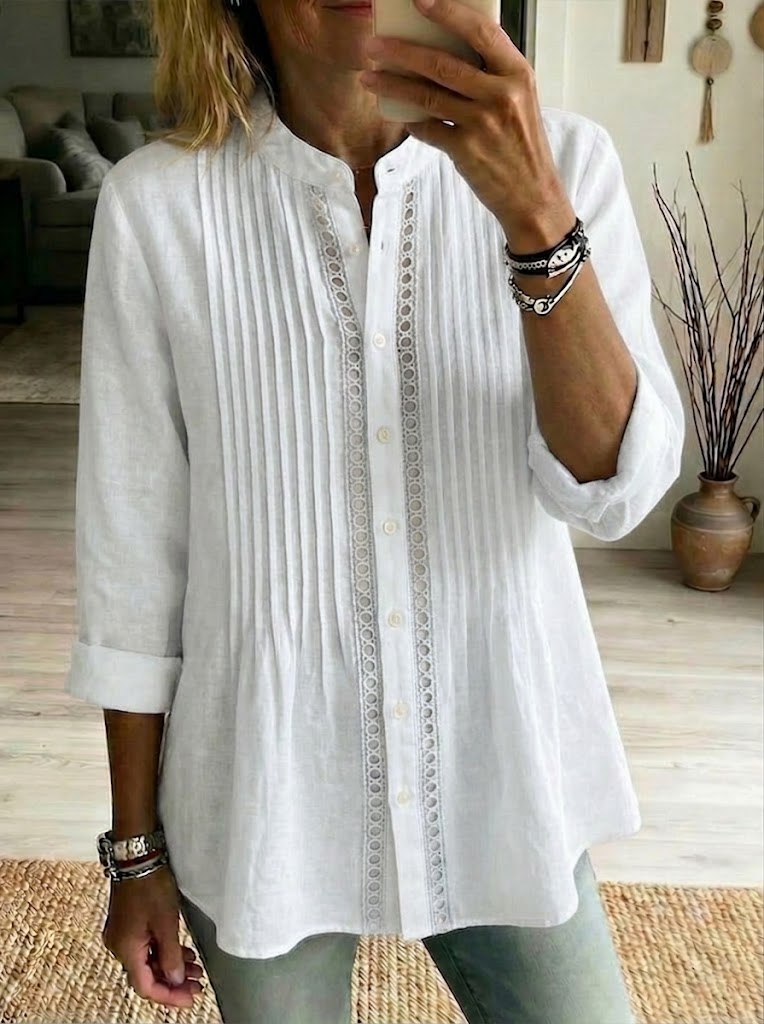 Verity Pleated Collared Shirt